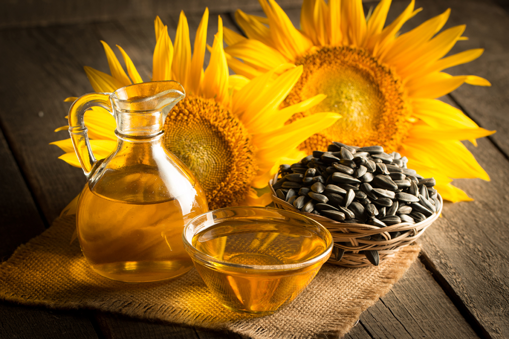 Aceite de girasol y soja en el mercado mayorista